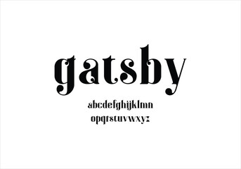 Gatsby font for logo and headline. Isolated vector typeset