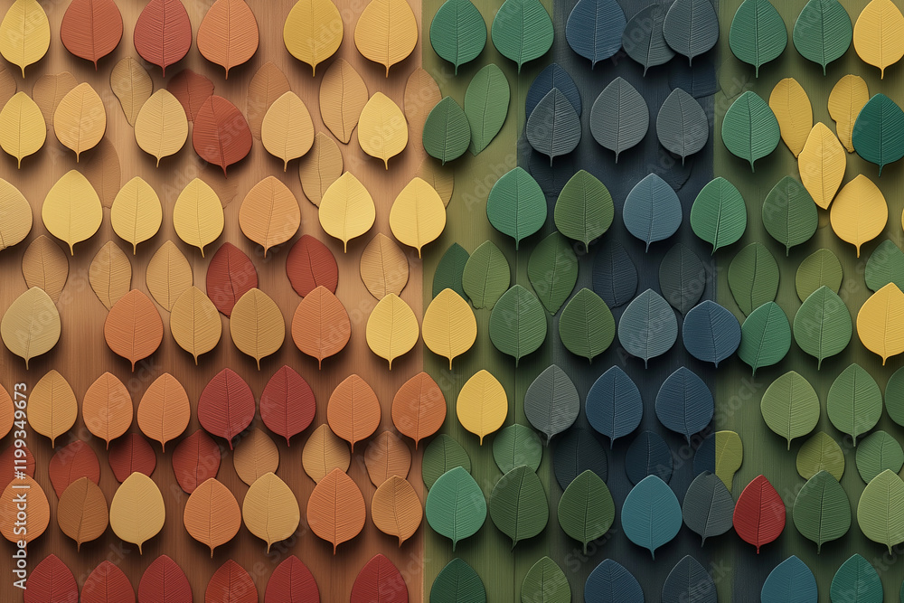 Poster A grid of repeating shapes, each one slightly altered in color and pattern