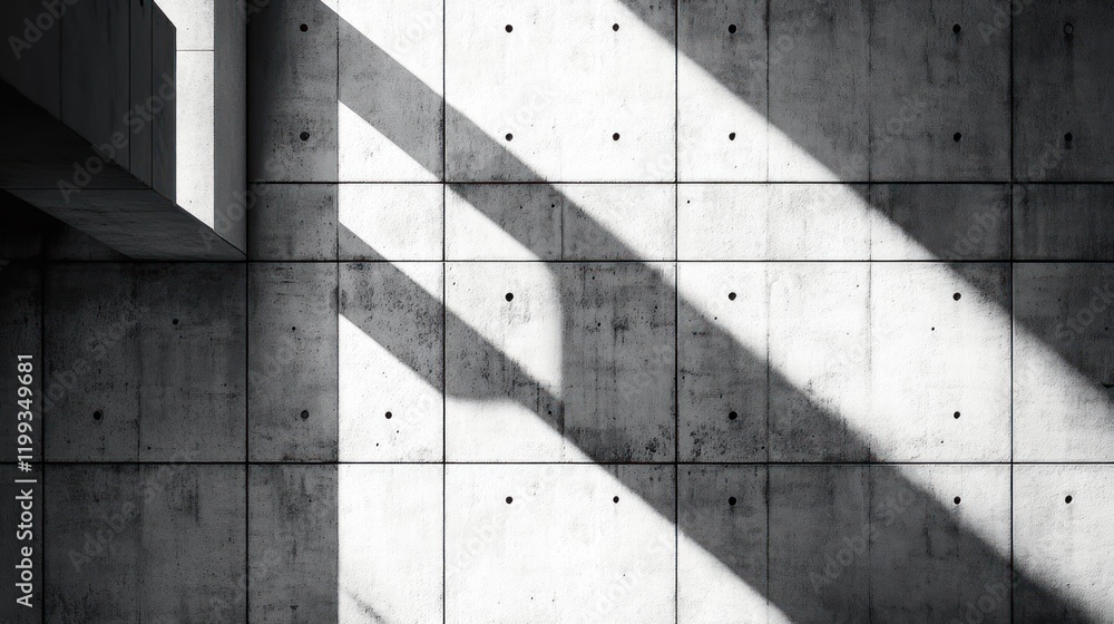Poster concrete wall with shadows creating geometric patterns in modern architectural design. generative ai