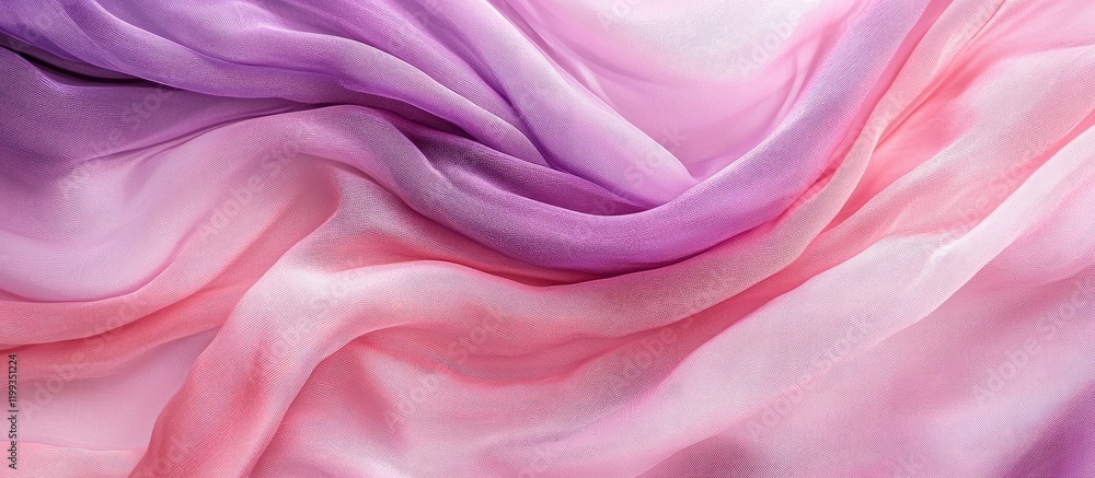 Poster soft flowing pink and purple fabric textile draped elegantly with smooth texture and ample empty spa