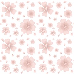 seamless pattern with pink flowers