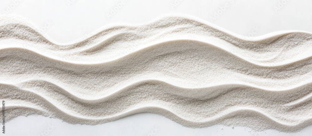 Aufkleber textured waves of white sand on a clean isolated background with ample space for text and design ele