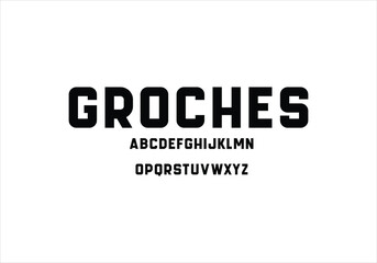 Groches font for logo and headline. Isolated vector typeset