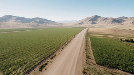 Country Road Through Farmland