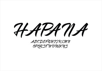 Hapana font for logo and headline. Isolated vector typeset