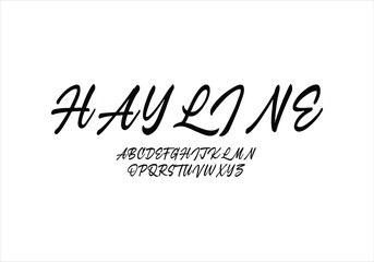 Hayline font for logo and headline. Isolated vector typeset
