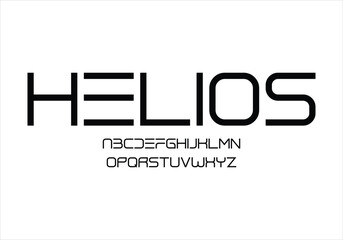 Helios font for logo and headline. Isolated vector typeset