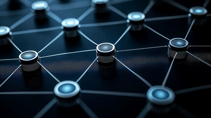 Abstract Network Connection: Futuristic Digital Nodes and Global Cyber Data System