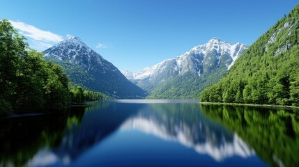 Serene Mountain Lake Reflection