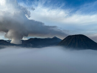 Panoramic view of Mount Bromo, Java island, Indonesia
