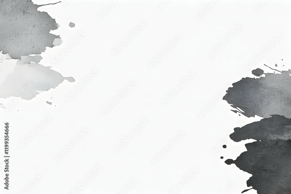 Poster abstract grayscale watercolor background with splatters and texture, perfect for design projects nee