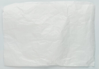 Wrinkled and crumpled white paper page