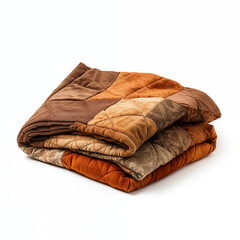 Folded Patchwork Quilt Brown  Orange Texture Fabric