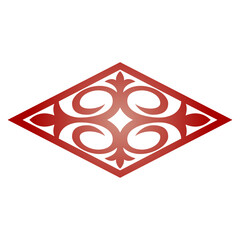 Vintage ornate linear ornaments in Kazakh traditional style. Asian floral designs. Abstract Asian elements of the national pattern of the ancient nomads of the Kyrgyz, Mongols, Kazakhs, Tatars. EPS10