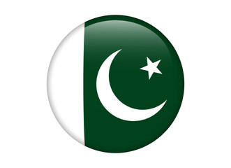 Pakistan Flag icon, Round flag icon design, vector illustration isolated on white background