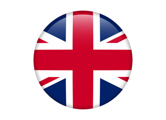 Obraz premium United Kingdom Flag icon, Round flag of uk icon design, vector illustration isolated on white background