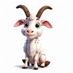 illustration of a funny goat cartoon   isolated on white background