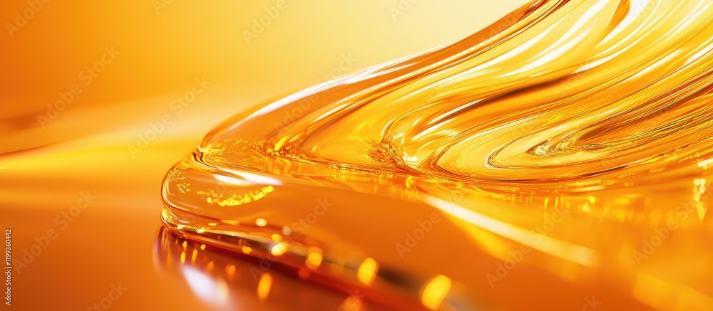 Poster abstract orange fluid flow on smooth surface for e-commerce background with copy space for text, clo