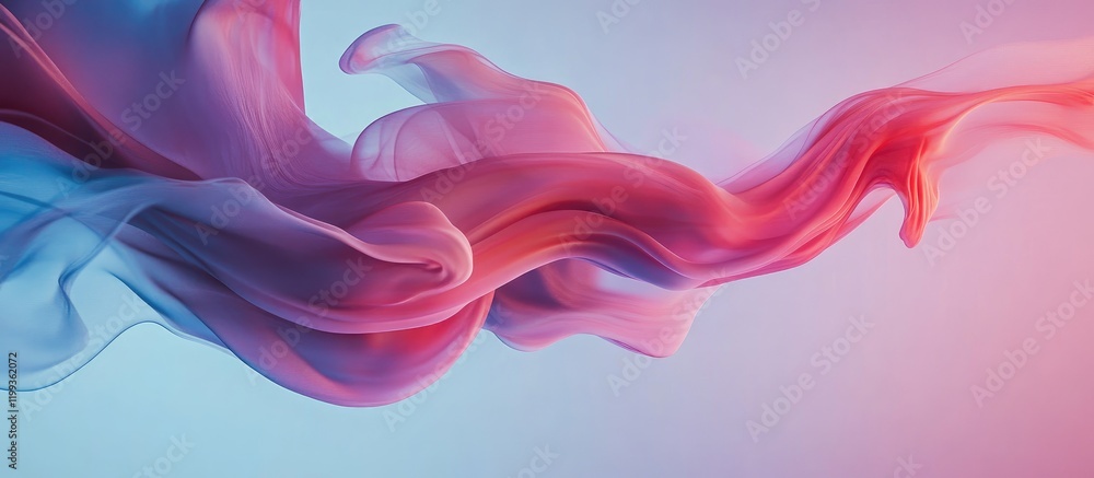 Poster abstract fluid waves in soft pink and blue tones creating an inviting online video conference backdr