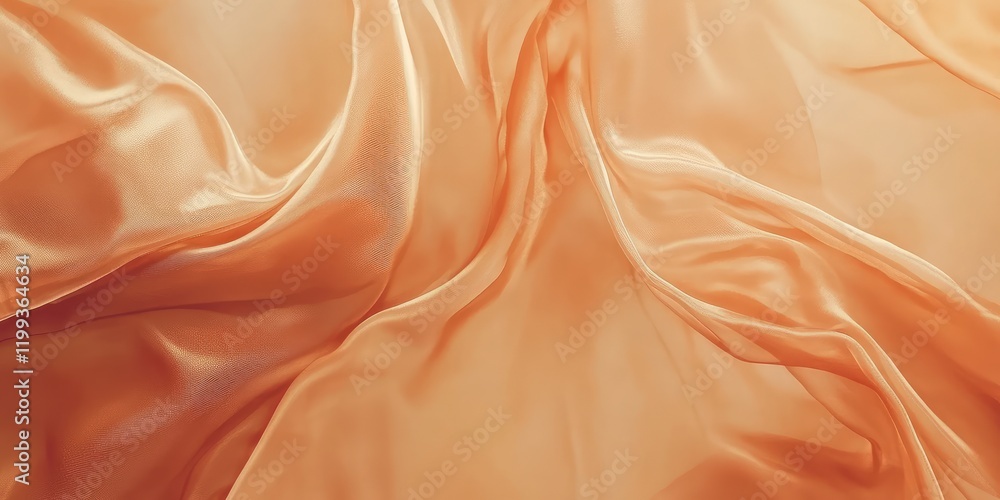 Poster soft peach satin fabric texture ideal for fashion and wedding event background with light reflection