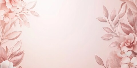 Fototapeta premium Floral-Themed Wedding Invitation Mockup in Soft Pastel Colors with Blank Area