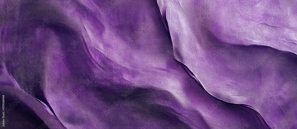 Poster soft flowing purple fabric texture with gradient hues, ideal for modern art backgrounds or design pr