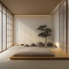 Serene Minimalist Japanese Zen Room Design