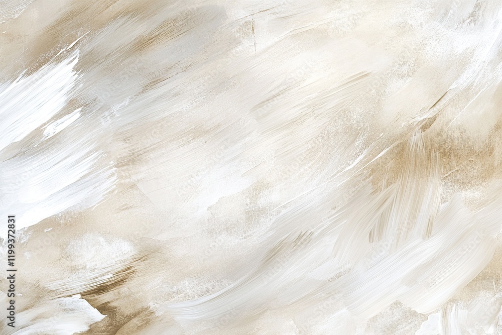 Poster this artistic background features abstract watercolor brush strokes in soft white, beige, and cream 
