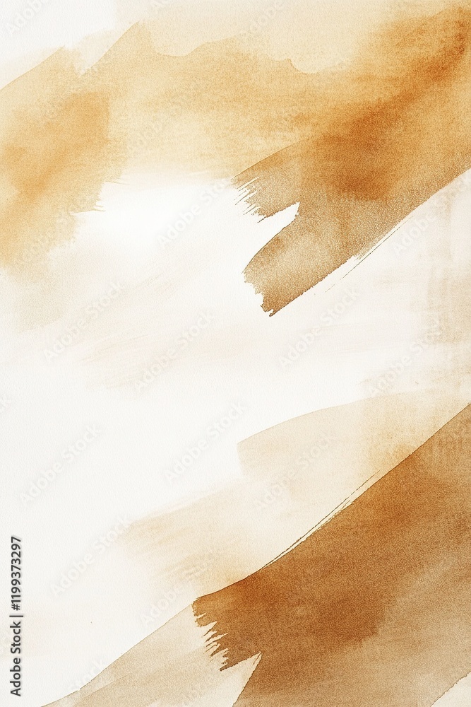 Poster soft watercolor brush strokes in white, beige, and cream create a serene and elegant background. per