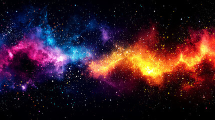 Fototapeta premium Cosmic Nebula: A vibrant swirl of colors in the vast universe. Explore the celestial wonders of space and the magic of the cosmos.