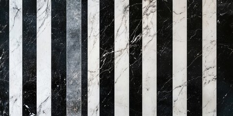 Sophisticated black and white marble stripes creating a timeless elegant backdrop for chic interior design showcasing empty copy space for text