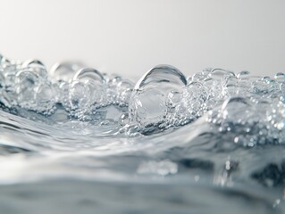 Crystal Clear Water Waves with Bubbles Creating a Tranquil Atmosphere for Relaxation and Serenity in Natural Settings Captured in High Definition