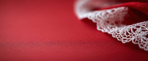 Obraz premium Elegant Red and White Lace Detail