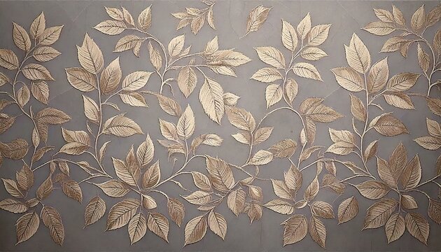 HD quality seamless background grey wall premium beige stucco, elegant texture, soft gradient, subtle artistic design, modern decorative leaves, smooth surface, neutral tones, timeless aesthetic, vers