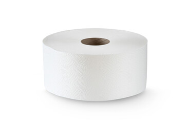 Roll of toilet paper isolated on white background