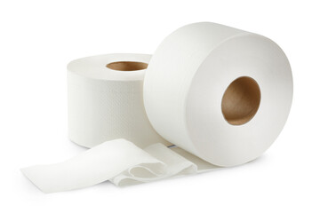 Two white toilet paper rolls