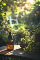 Serene Still Life with Tincture Bottle