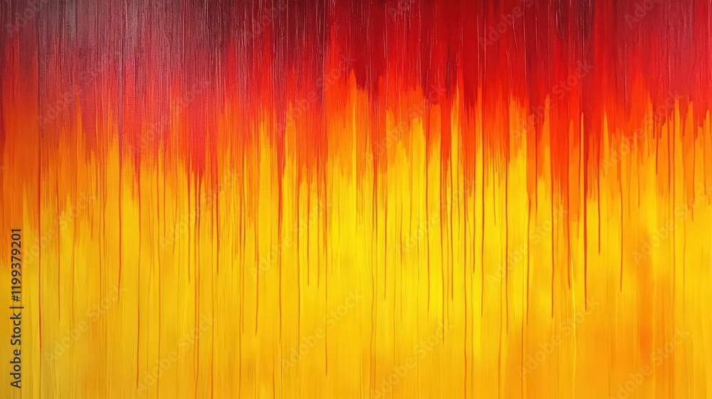Poster abstract painting with a color transition from dark red to yellow with dripped paint effect