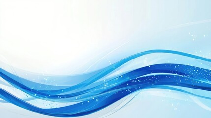Abstract blue wave background design with empty space for text or graphics.