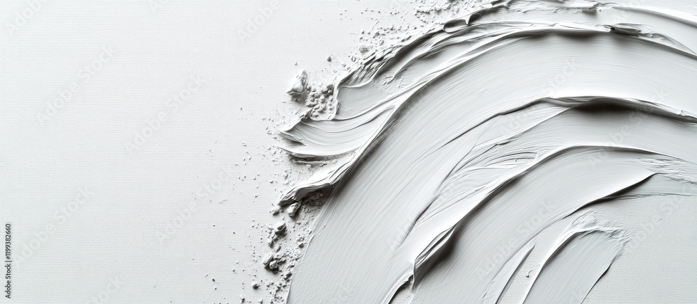 Poster elegant gray paint blending on pristine white canvas with soft texture highlights creating a serene 