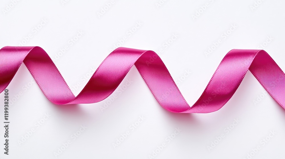 Poster fuchsia satin ribbon fabric texture on white background ideal for elegant design or text insert with