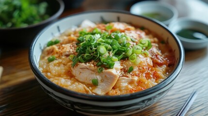 Delicious Korean Chicken Rice Porridge, Savory and Warm