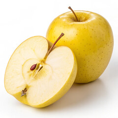 Yellow apples, apple,Green yellowish apples on a tree. 