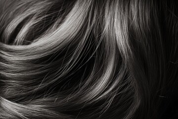 Naklejka premium Close-up image of fine, glossy blond hair with a texture that appears to be scaly. The photograph has a monochromatic tone and focuses on the intricate details.