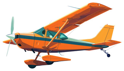 PNG Vibrant single-engine airplane illustration