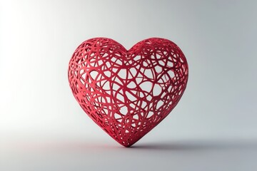 Fototapeta premium 3D Heart Model Isolated and White Background