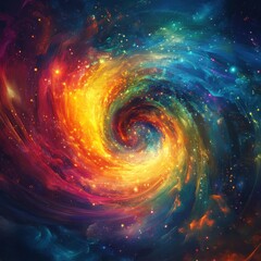 Cosmic swirl adventure outer space digital art vibrant universe close-up infinite possibilities