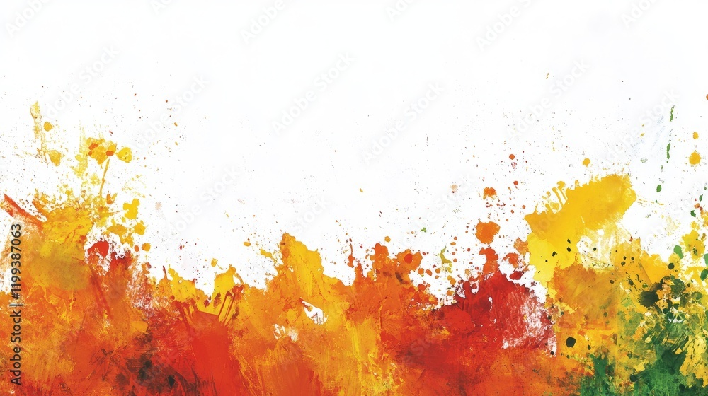 Poster vibrant autumn splashes in warm red orange yellow tones create a dynamic abstract backdrop with ampl