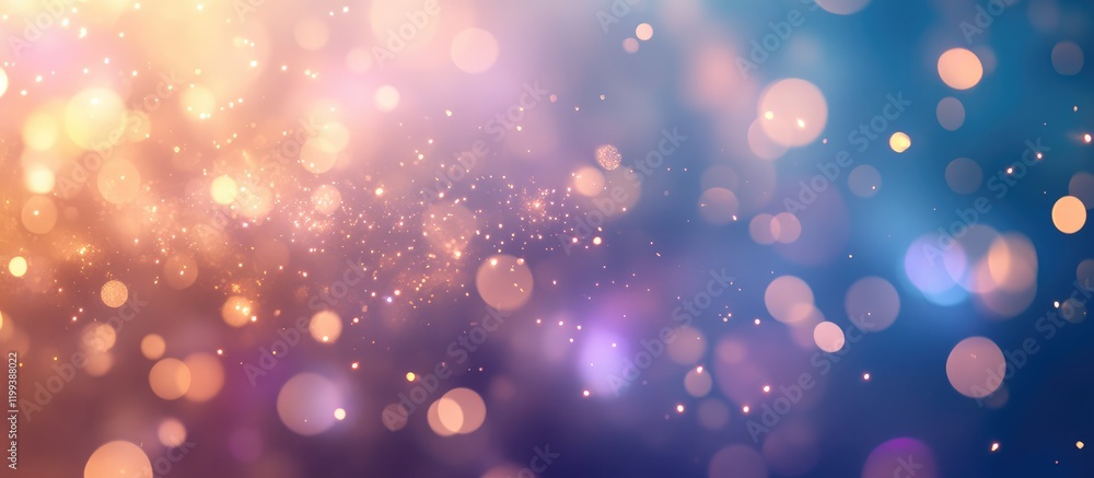 Aufkleber colorful bokeh lights in soft blue and warm gold hues, creating a festive celebration background wit
