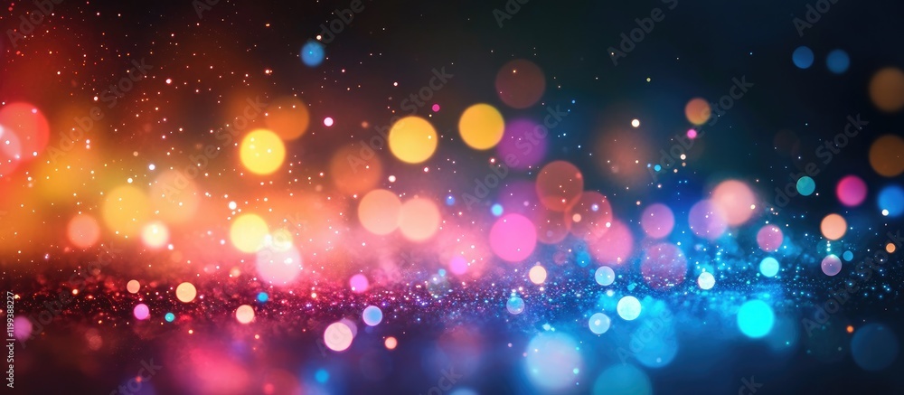 Poster vibrant cosmic background of colorful nebulas and stars with dreamy bokeh effects in deep space for 